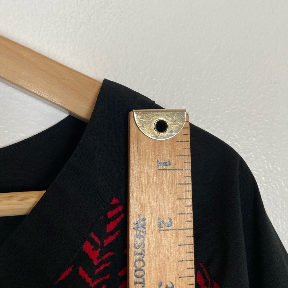 Catherines Chiffon Button Down Top Size 4x Red & … - image 5